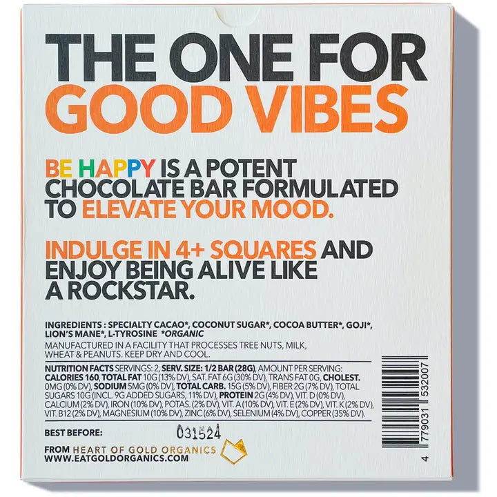 Be Happy A Potent, Functional & Delicious Chocolate Bar